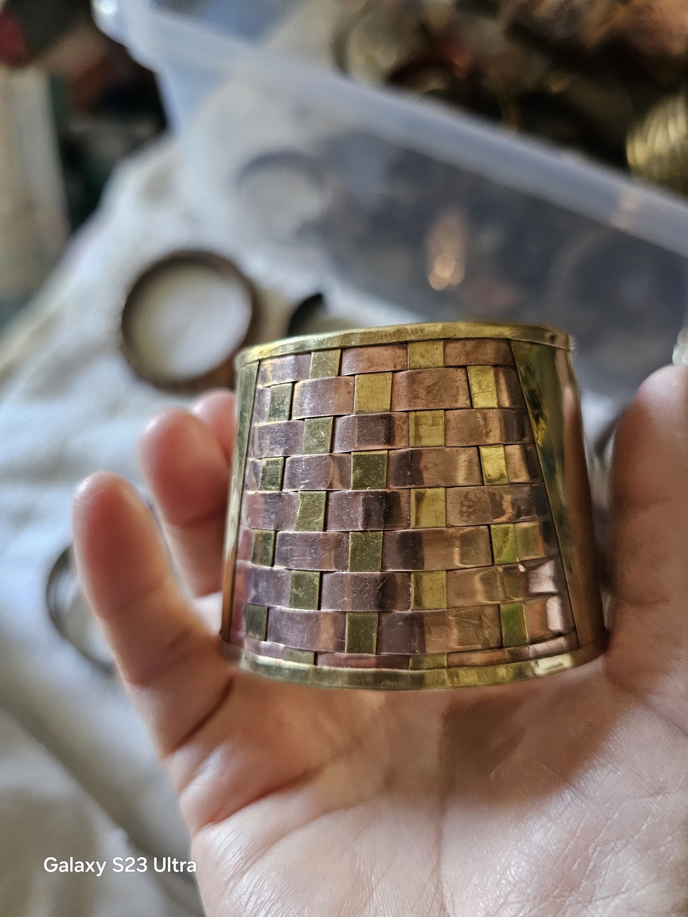 Handcrafted Copper & Brass Woven ,cuff Bracelet